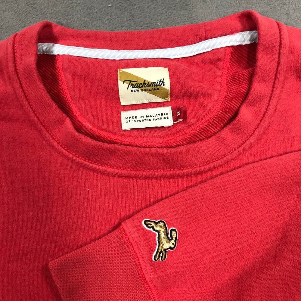 Tracksmith New England Red Crewneck Sweatshirt Hare Logo Pullover Womens Medium